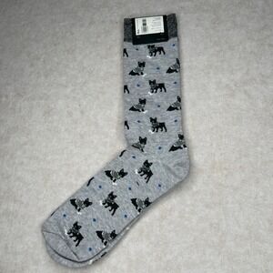 Banana Republic Mens Socks One Size Heather Gray Dog Print OS New NWT